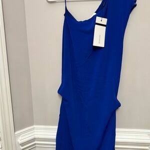 Max Mara Sportmax One-Shoulder Dress in Cobalt Blue